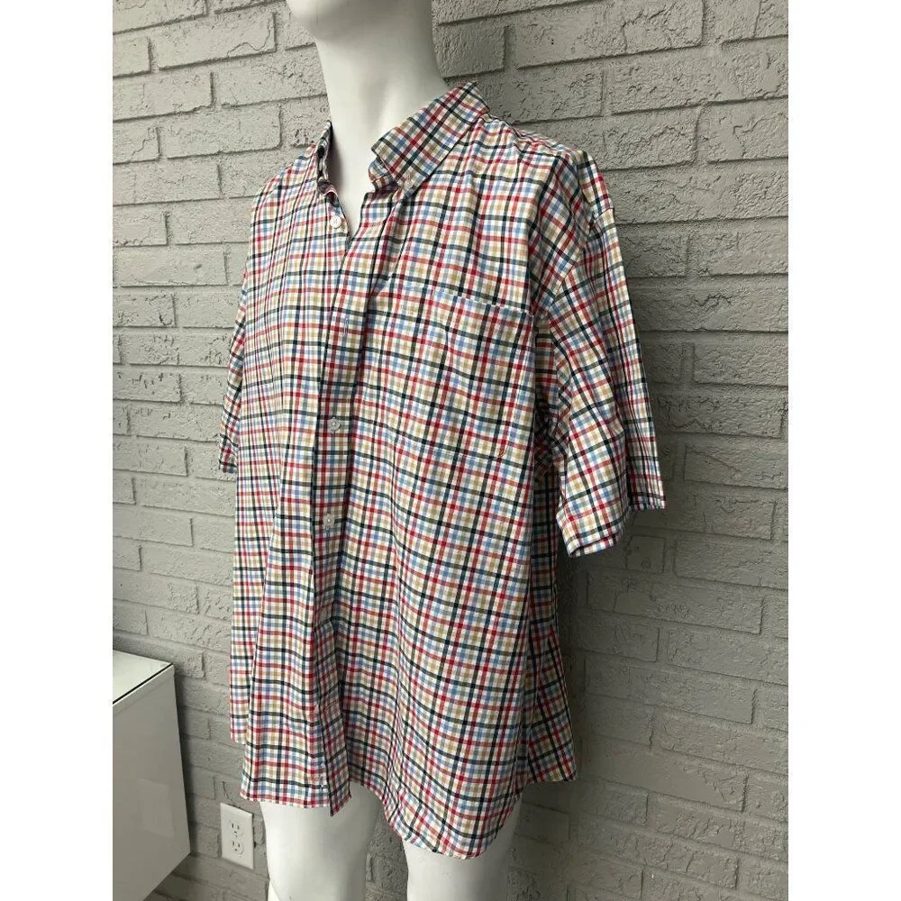 Duluth Multicolored Checked Short Sleeve Men's Shirt Size 2XL